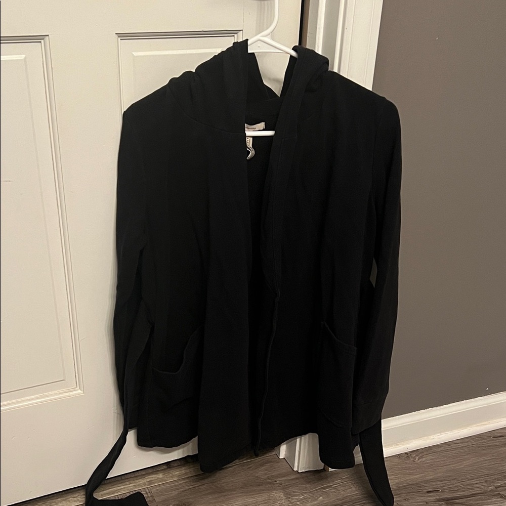 Old Navy Classic Black Hooded Trench Coat